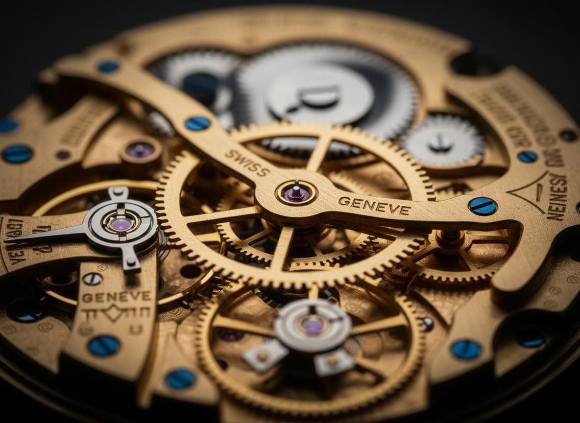 Swiss precision mechanism symbolising deterministic calculations