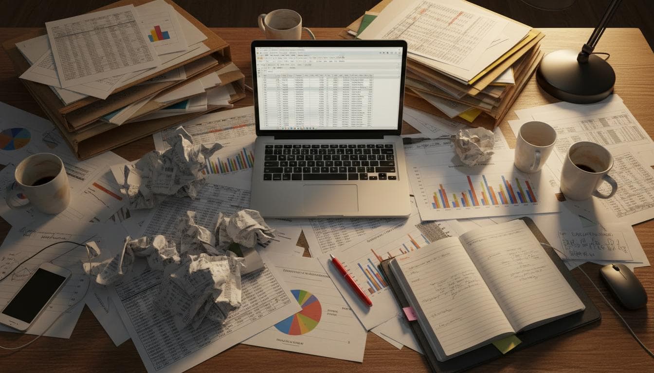 A desk covered in spreadsheets, the cost of static planning